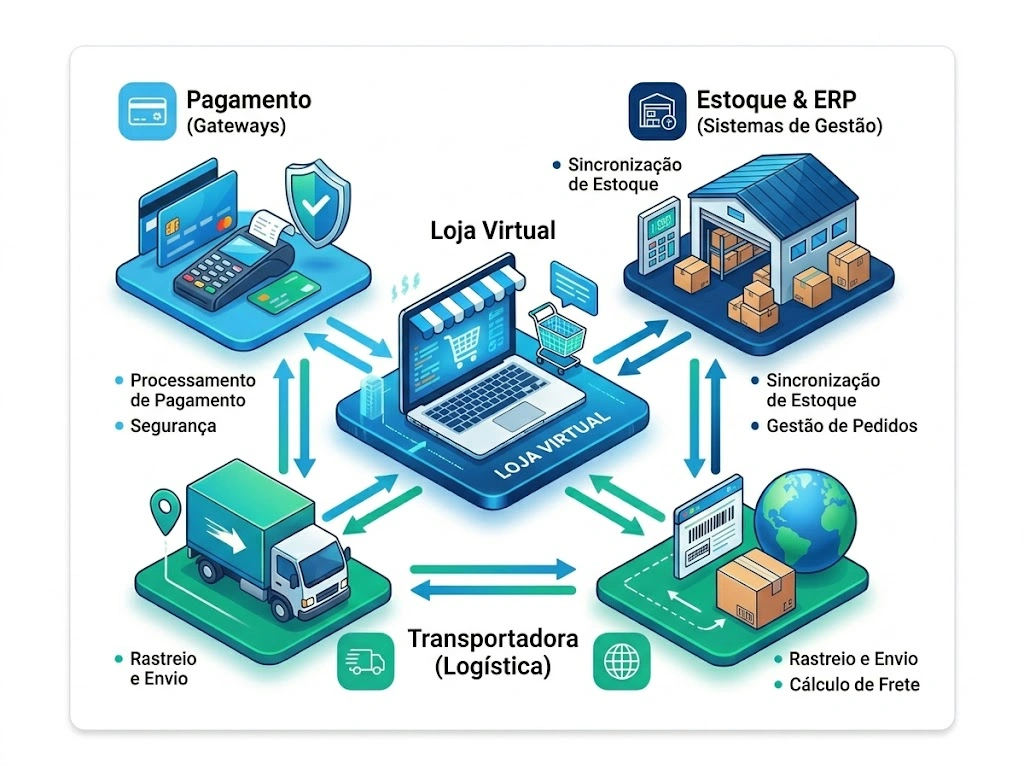 Loja virtual integrada a pagamento, estoque e logística